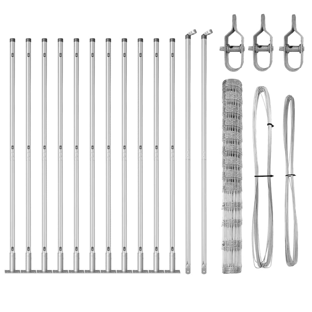 Wildzaun Silber 25 x 1,5 m Verzinkter Stahl